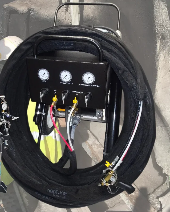 Carro de bomba con manómetros y manguera encamisada para WetSuit® 2-Part